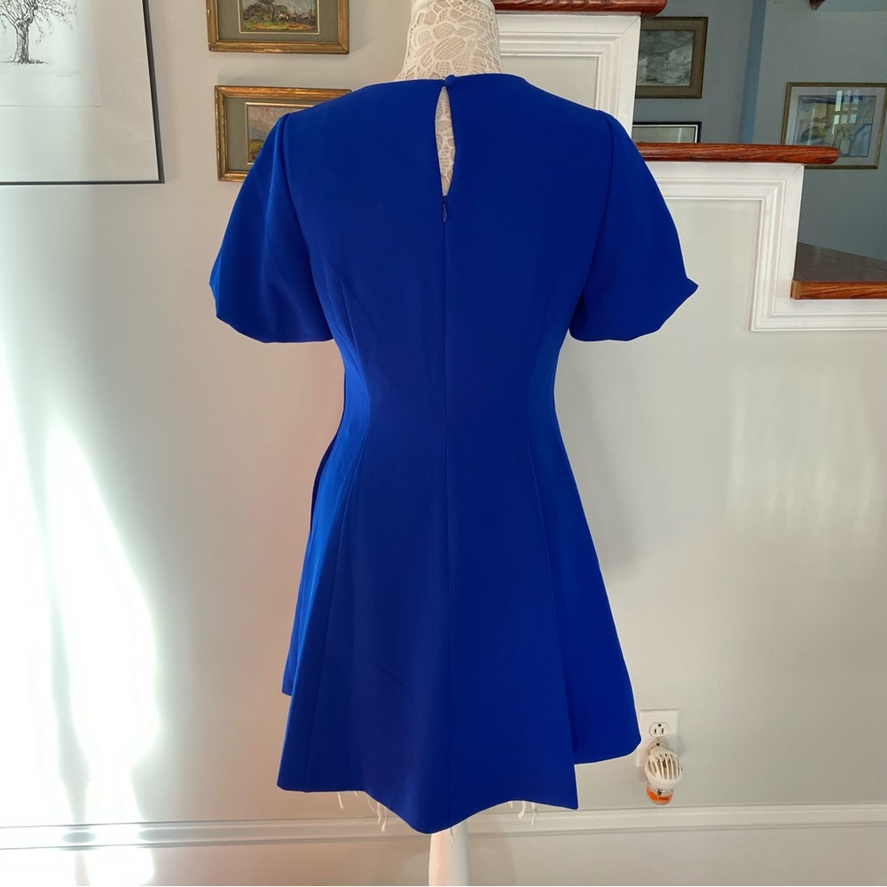 MILLY Amelia Cady Dress Cobalt Blue Puffy Sleeves Sz 6 - Picture 3 of 7